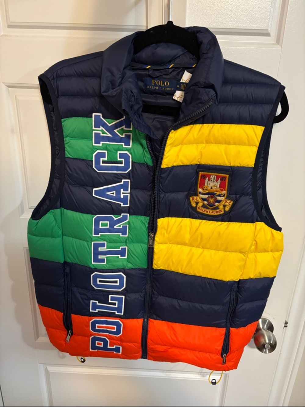 Polo by Ralph Lauren men’s medium Colorblock Puffer Vest - down filled
